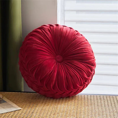 Round Velvet Throw Pillow